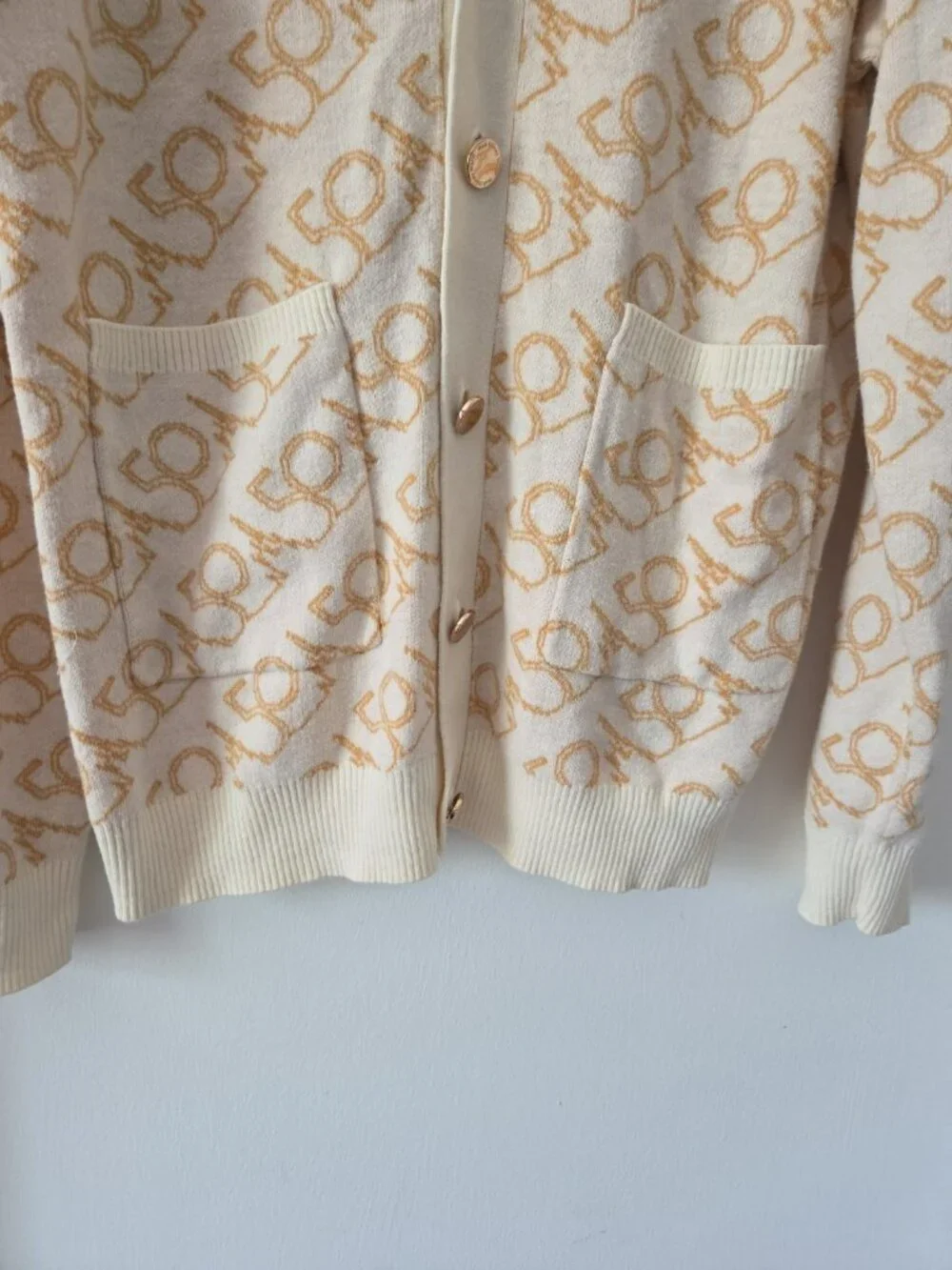 Walt Disney World 50th Anniversary Cream Gold Cardigan Sweater XL